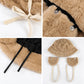 Plush Bucket Hat Removable Ear Flaps Tie Straps Fuzzy Winter Hat