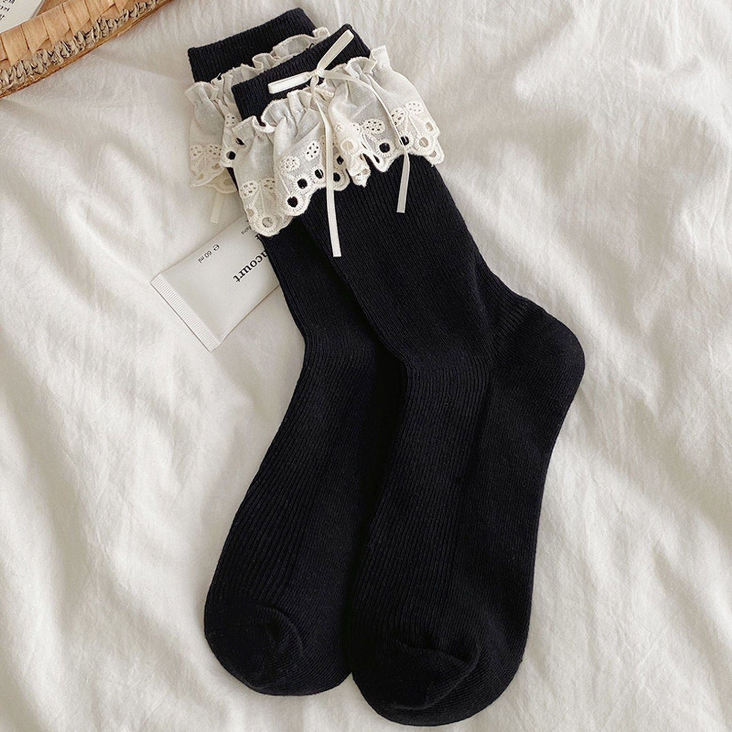 Summer Ruffled Lace - Trim Ankle Socks 6Pk
