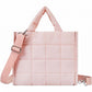 Quilted Puffer Tote Bag with Top Handles and Adjustable Crossbody Strap 11x10x5.5in
