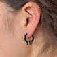 Women's Huggie Hoop Earrings with Ring Detail