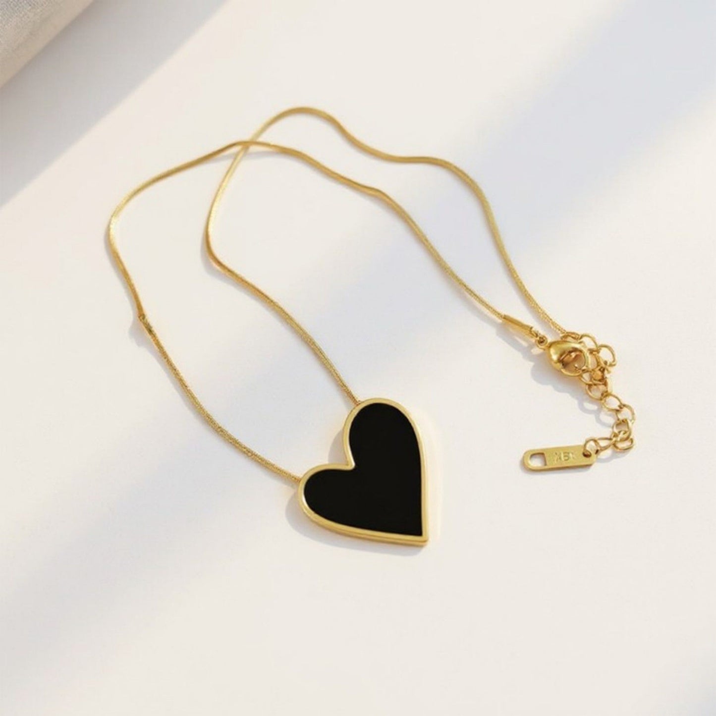 Heart Pendant Necklace with Enamel Finish Minimalist Chain Jewelry for Everyday Layering