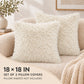 2 Pack Shaggy Faux Fur Throw Pillow Covers 18 x 18 Inch for Couch Sofa and Bed