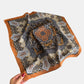 Ornate Paisley Medallion Print Square Scarf with Soft Lightweight Fabric and Decorative Border Detail 26.7x26.7in