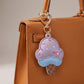 Ice Cream Cone Bag Charm with Colorful Sprinkles and Gold Tone Clip