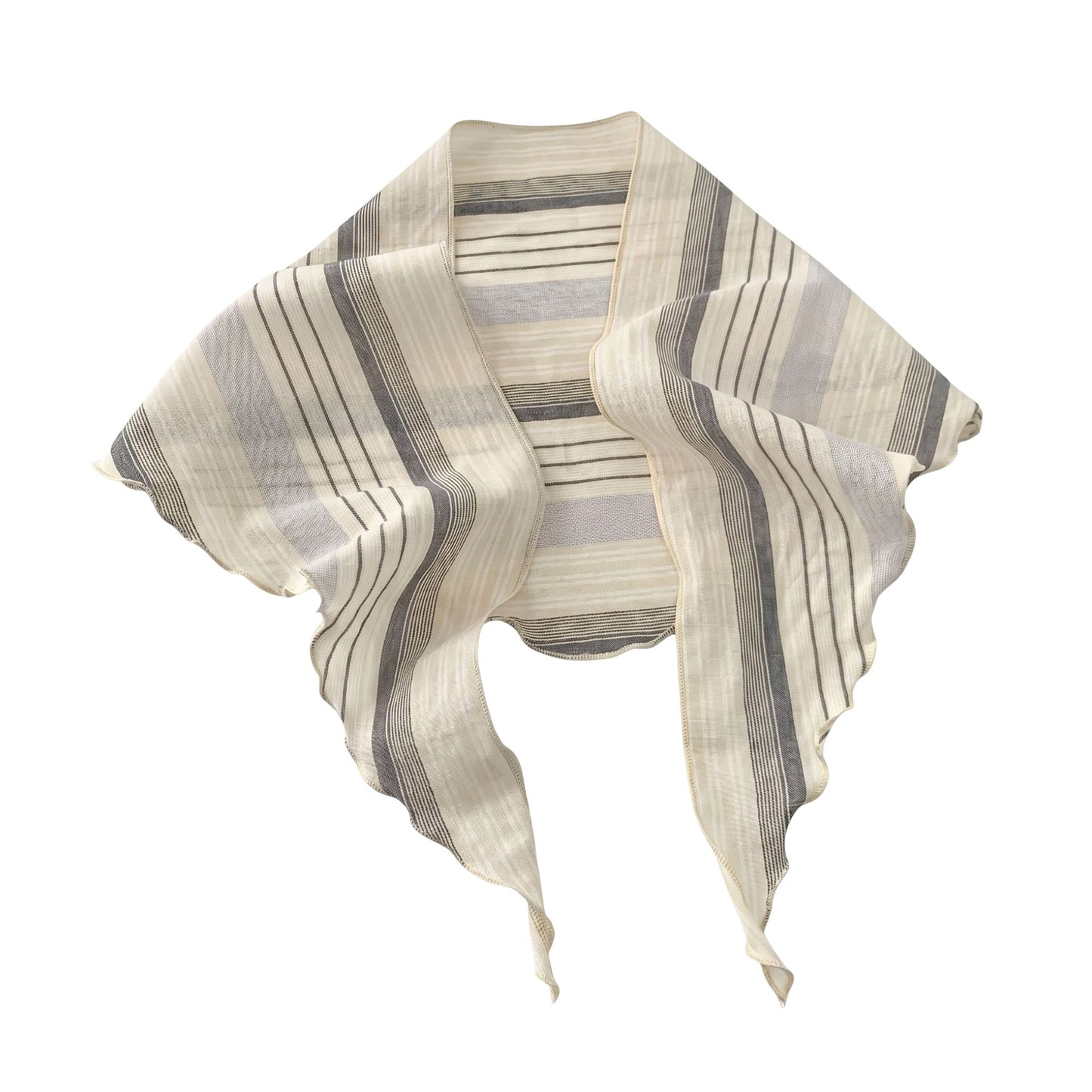 Striped Triangle Scarf Lightweight Soft Neck Head Scarf Casual Layering Wrap 39.5¡Á21.5 Inches