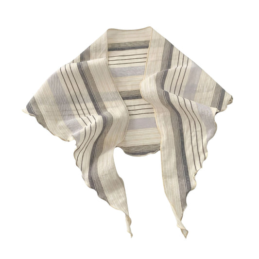 Striped Triangle Scarf Lightweight Soft Neck Head Scarf Casual Layering Wrap 39.5¡Á21.5 Inches