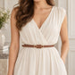 Genuine Leather No Hole Skinny Waist Belt with Minimal Buckle 41.3in