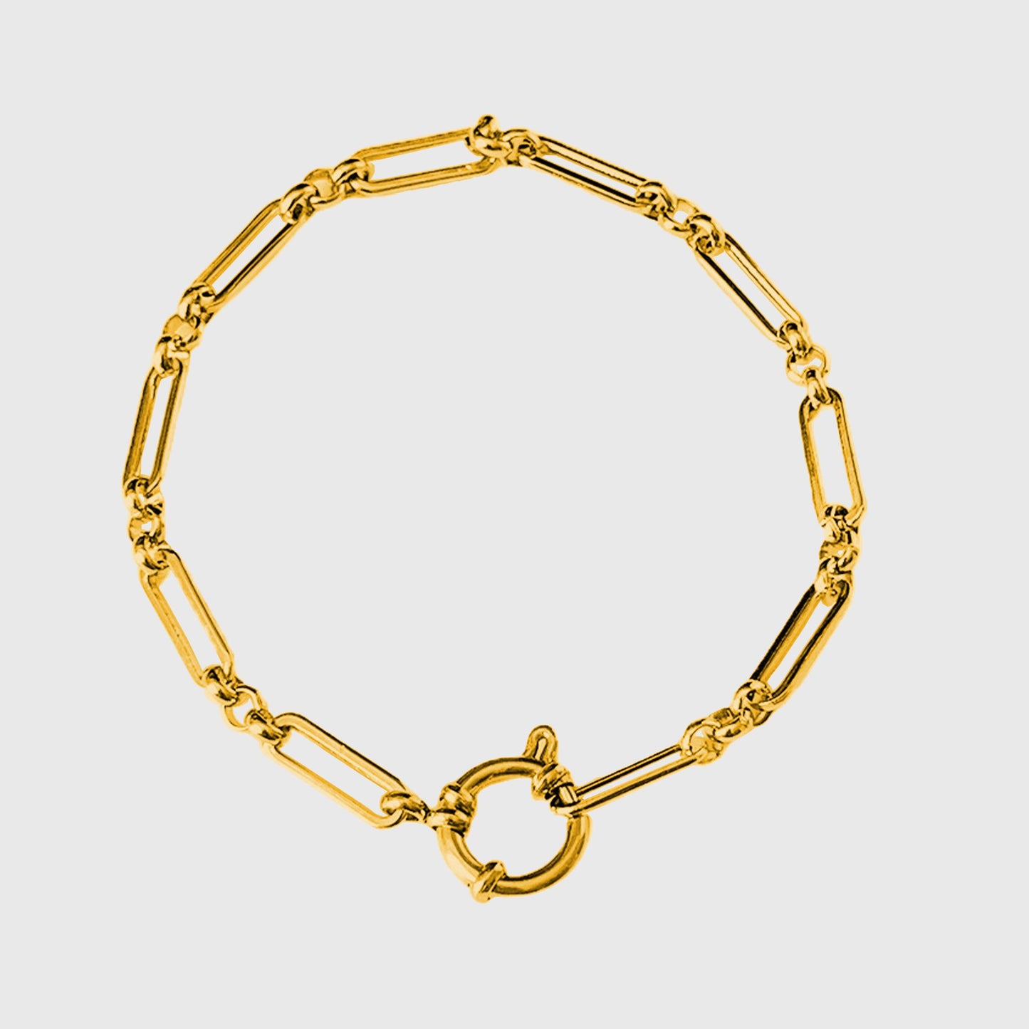 Women's Paperclip Chain Bracelet - Open Ring Clasp Bracelet for Minimalist Modern Styling