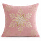 Snowflake Embroidered Decorative Throw Pillow Cover (Single Piece)