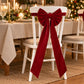 Burgundy Fabric Christmas Chair Bow Decoration