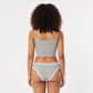 2 Pack Ribbed Lace Trim Thong Underwear