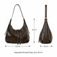 Slouchy Faux Leather Hobo Shoulder Bag with Adjustable Strap and Zip Closure