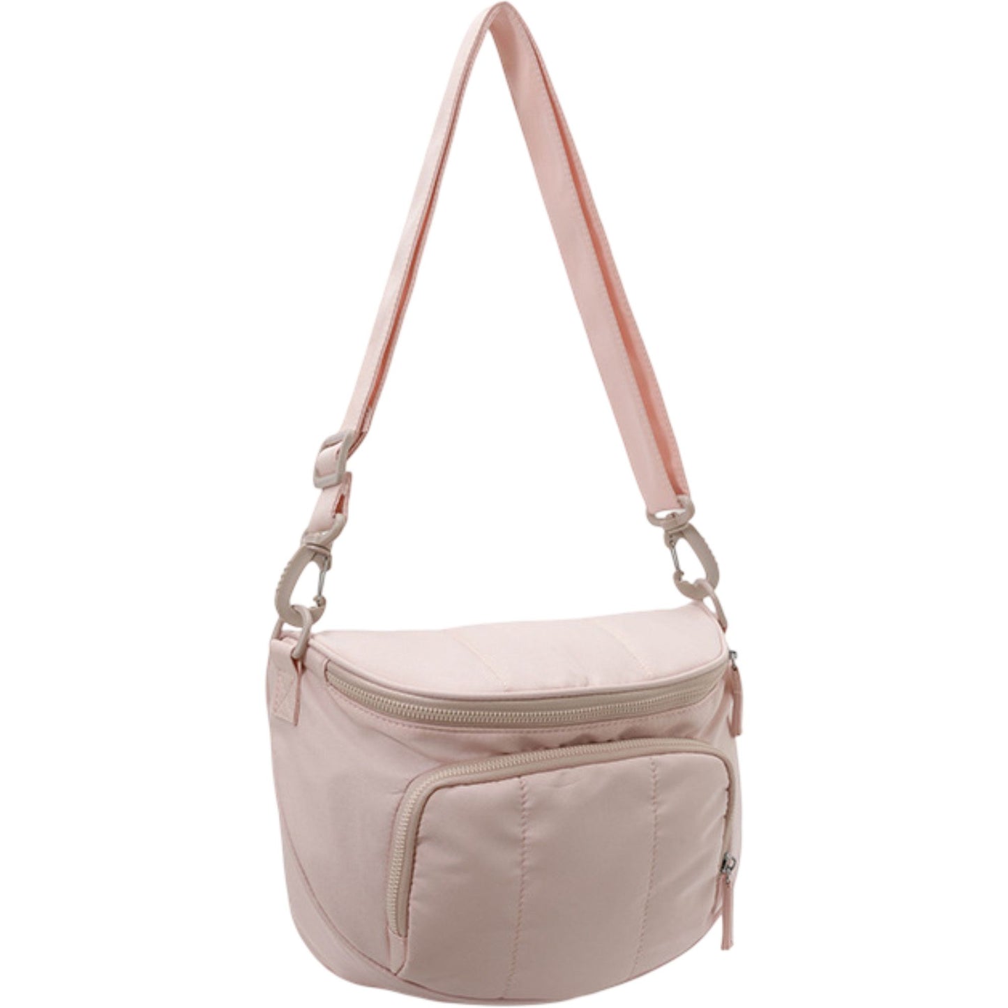 Crossbody Shoulder Bag with Multiple Zip Pockets and Adjustable Strap