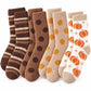 Warm Tone Fuzzy Crew Socks 4-Pair Set US 5-10.5