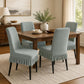 Textured Stretch Dining Chair Cover with Ruffled Skirt