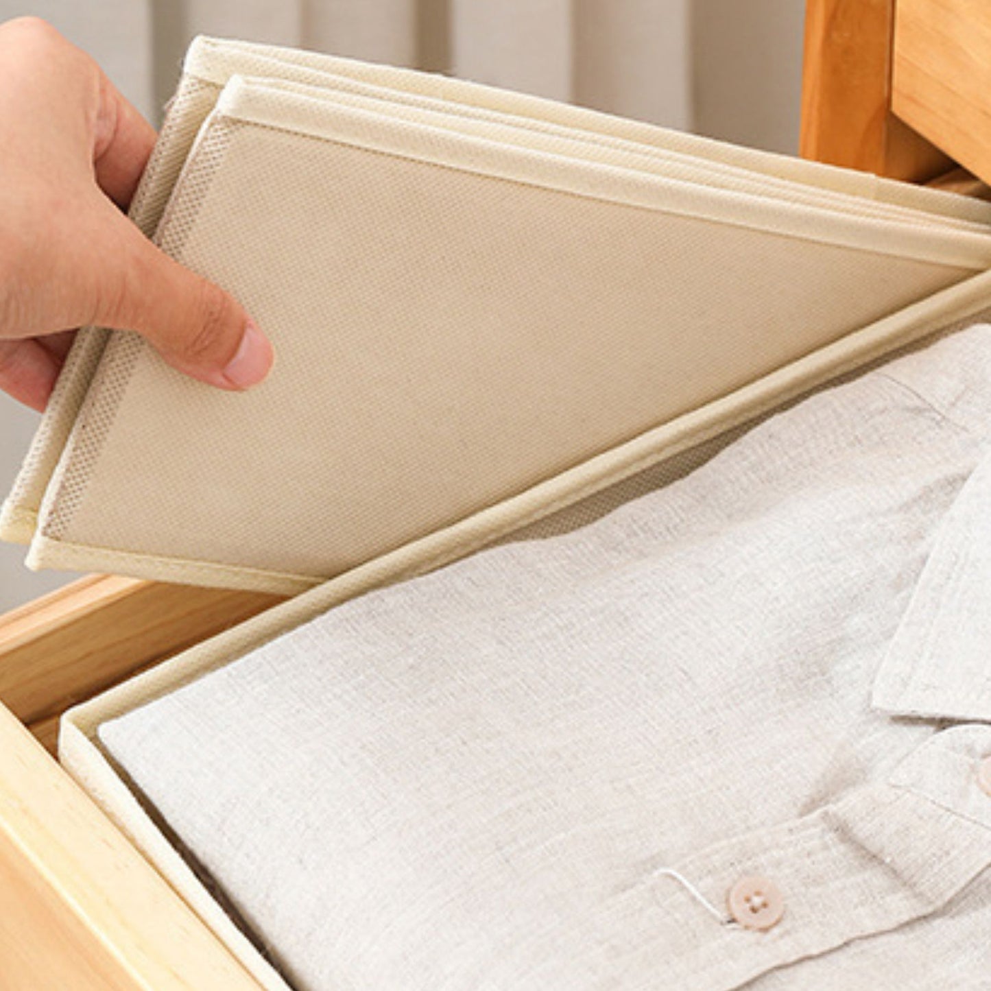 6 Piece Drawer Organizer Set Closet Storage Bins for Underwear Socks Foldable Storage Boxes