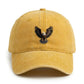 Cotton Baseball Cap with Eagle Embroidery Adjustable Strap Casual Everyday Hat