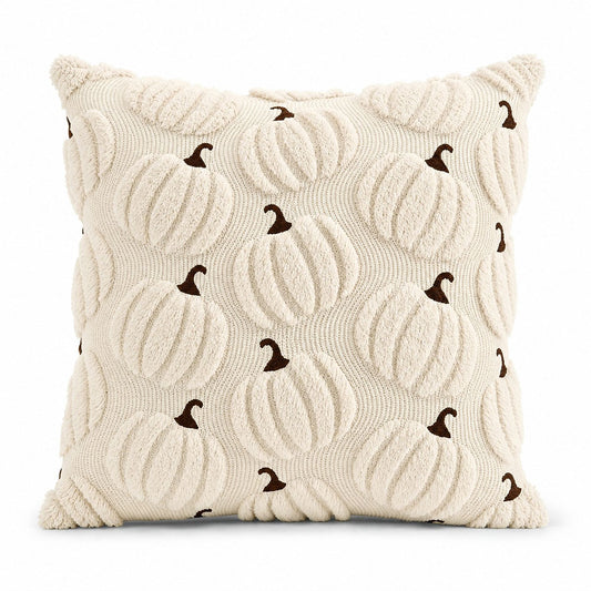 Tufted Pumpkin Pattern Throw Pillow Cover for Fall and Thanksgiving Decor