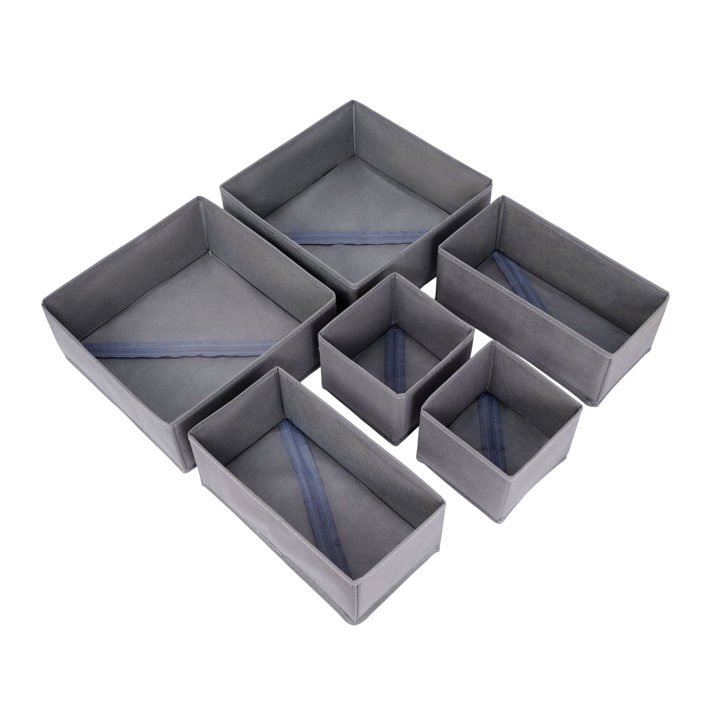 6 Piece Drawer Organizer Set Closet Storage Bins for Underwear Socks Foldable Storage Boxes