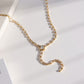 Women's Delicate Drop Pendant Necklace with Elegant Linear Chain Accents and Sparkling Detailed Centerpiece