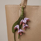 Floral Bag Charm with Tassel Strap and Gold Tone Ring