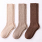 3-Pair Tall Ribbed Knit Crew Socks Set, Soft Slouchy Mid-Calf Casual Socks