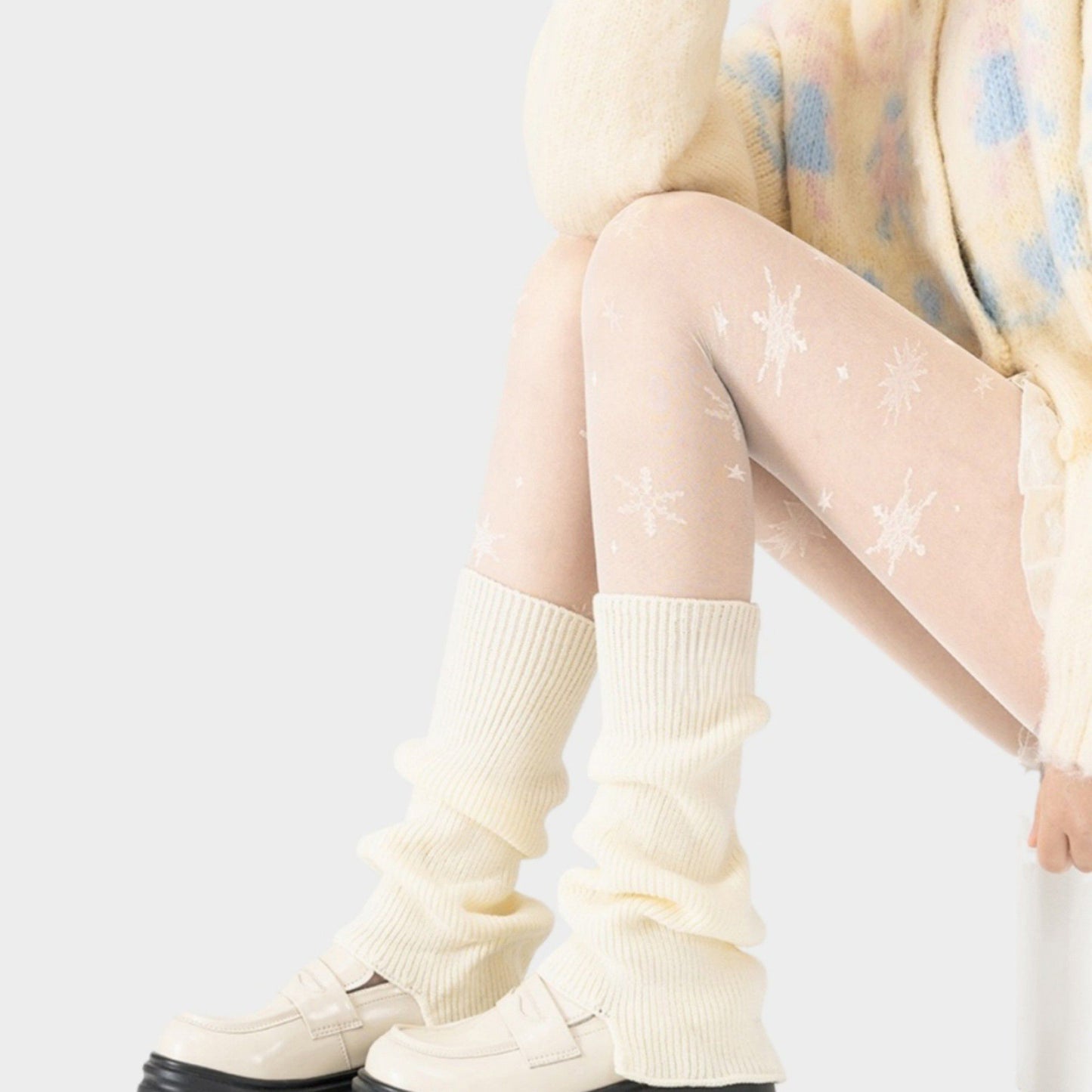 Sheer Star Pattern Tights with Soft Stretch Fit and Delicate Allover Celestial Design for Stylish Everyday Legwear