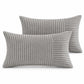 2 Pack Soft Corduroy Throw Pillow Covers 18 x 18 Inch and 12 x 20 Inch
