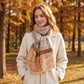 Botanical Floral Print Oversized Scarf Lightweight Wrap with Fringe 70.8*25.6 Inches