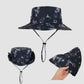 Wide Brim Outdoor Sun Hat with Adjustable Chin Strap for Hiking Camping Travel Beach