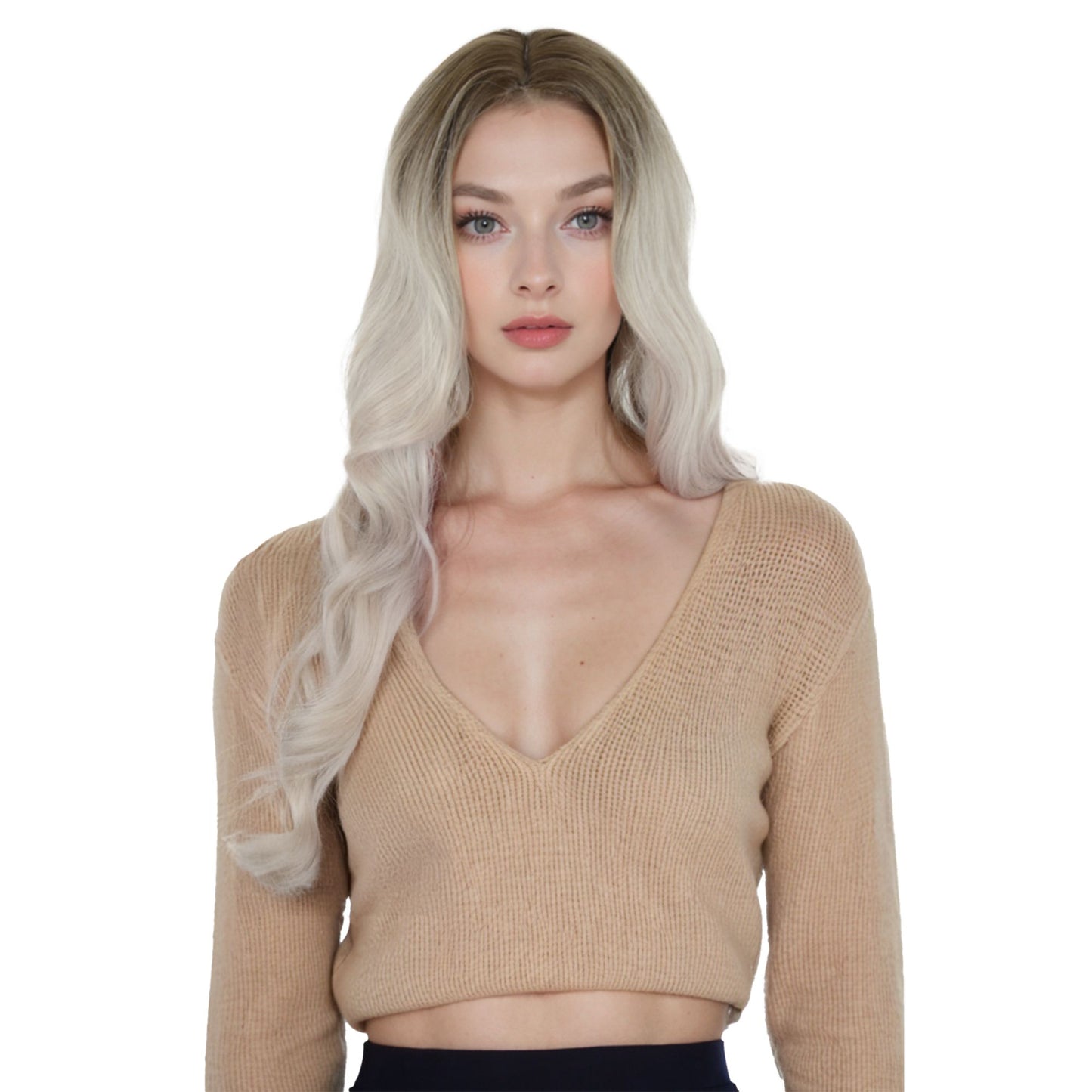 Long Wavy Wig for Women with Lace Hairline Heat Resistant Synthetic Wig for Daily and Party Use