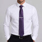 Men's Textured Solid Color Tie Gift Set with Matching Pocket Square Cufflinks and Silver Tie Clip