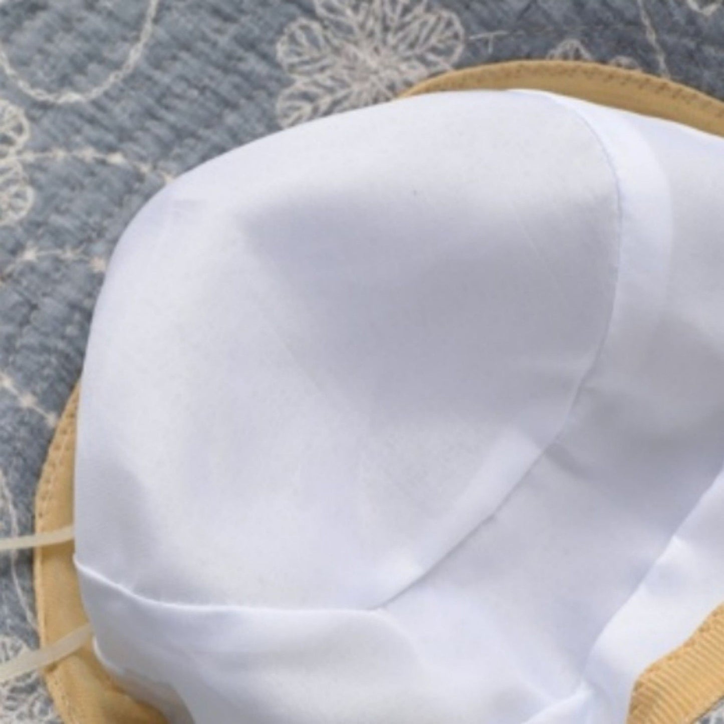 Embroidered Floral Bucket Hat with Side Bow Detail 22-22.8in