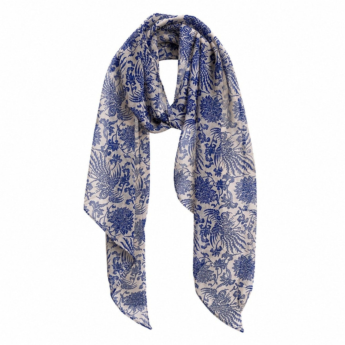 Lightweight Abstract Floral Sheer Long Scarf