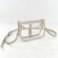 Clear Crossbody Handbag with Adjustable Strap and Buckle Flap Closure