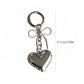 2 Pack Metal Heart Keychain with Bow Accent Clip and Polished Bag Charm Pendant