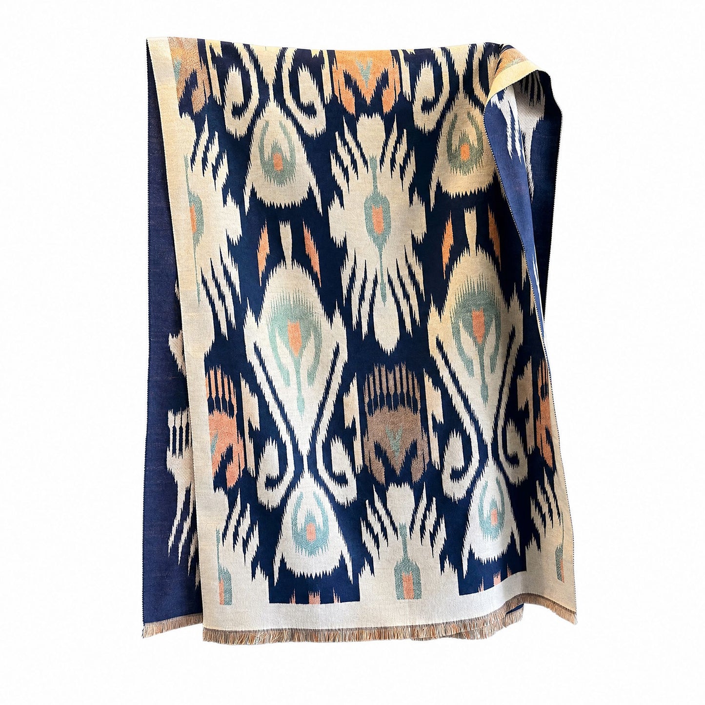 Abstract Geometric Print Oversized Scarf Wrap with Fringe 70.8*25.6 Inches