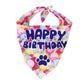 Pet Bandana Collar Soft Adjustable Birthday Print Scarf with Heart Pattern Tie Closure Neckwear