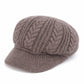 Cable Knit Brim Beanie Faux Fur Lined Warm Winter Hat
