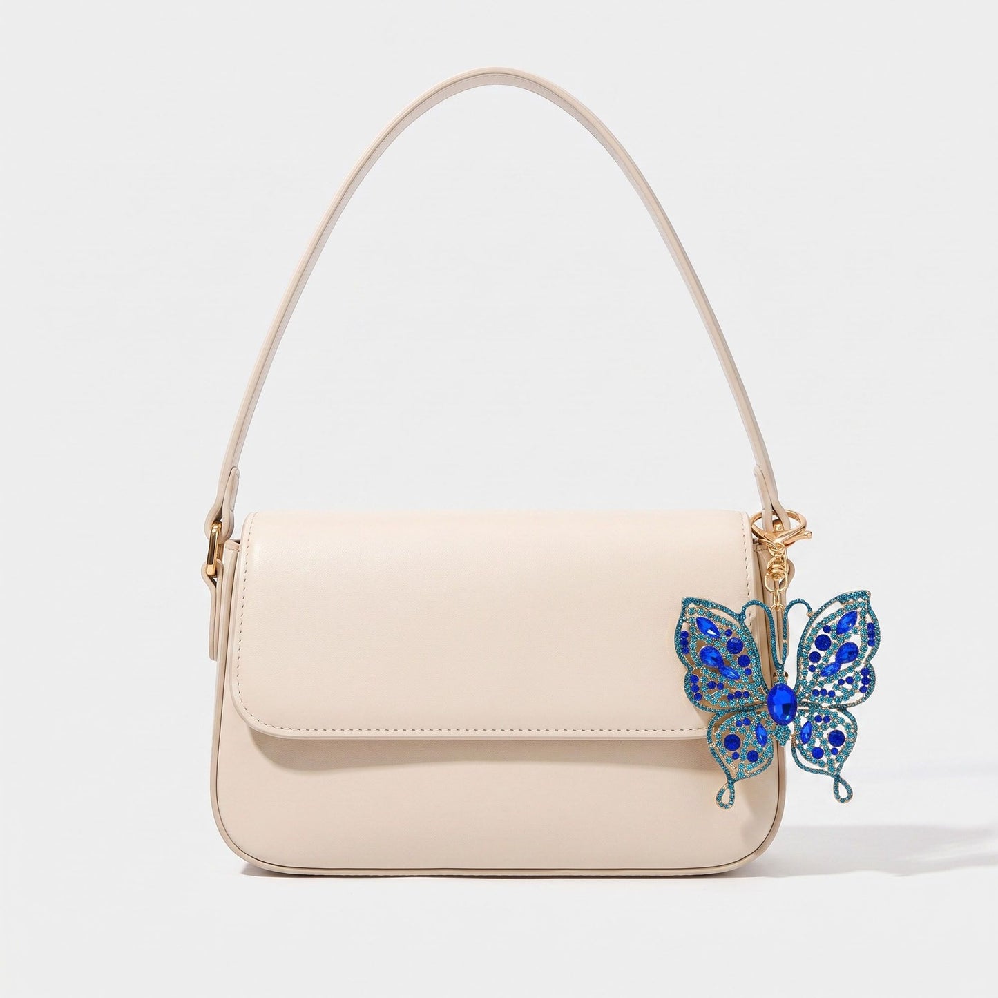 2pc Butterfly Rhinestone Keychain Bag Charm with Lobster Clasp Cute