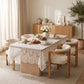 White Floral Embroidered Lace Square Tablecloth 51.2x51.2in