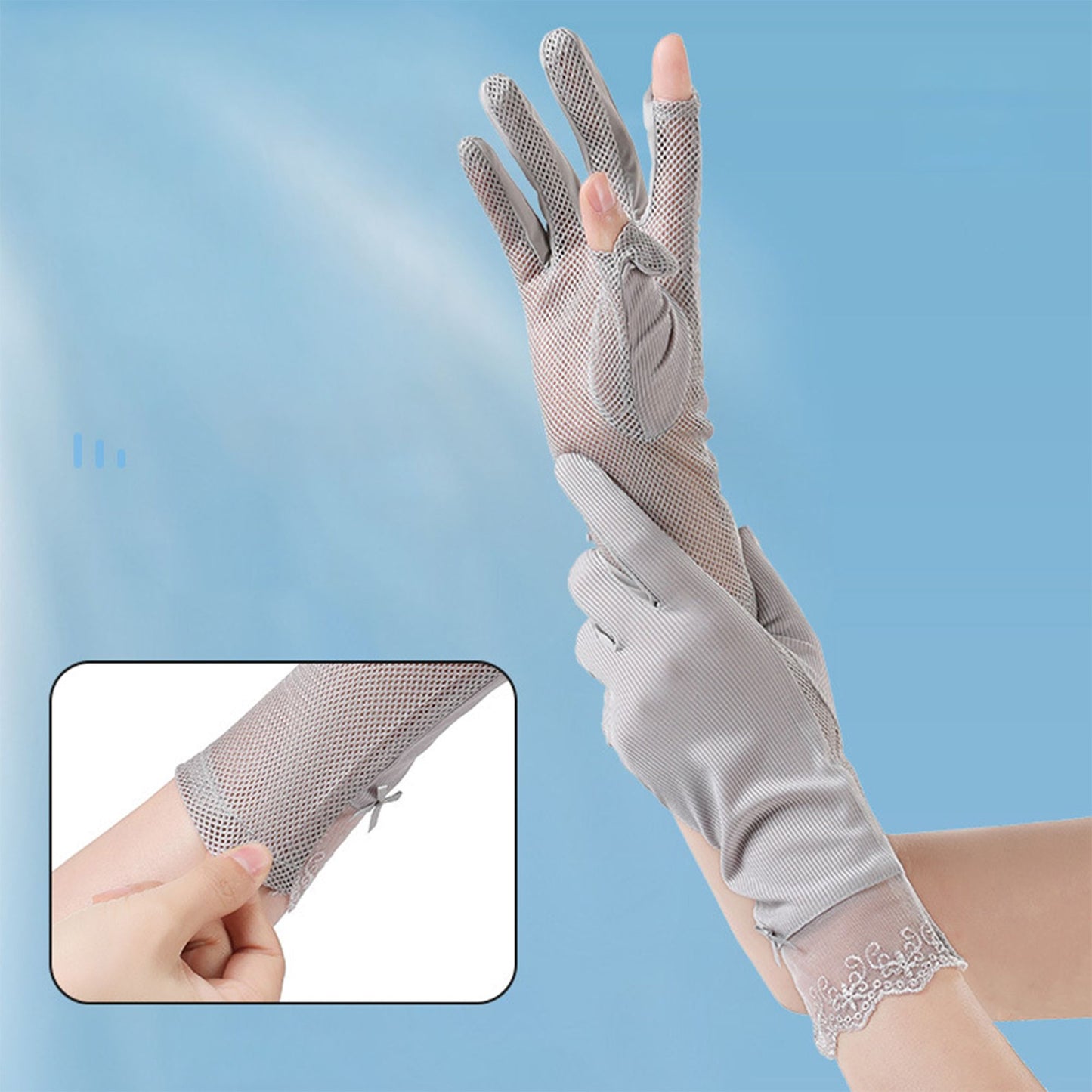 Convertible Fingerless Sun Protection Cycling Gloves