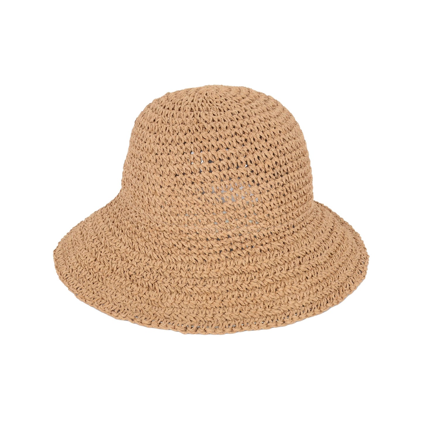 Crochet Raffia Sun Hat with Wide Brim and Bow Detail Foldable Summer Beach Hat for Stylish Sun Protection