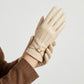 Faux Leather Winter Gloves with Crisscross Wrist Strap and Full Finger Design 9.4 x 3.3in