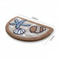Tufted Floor Mat with Seashell and Starfish Design Non Slip Backing Soft Plush Decorative Entryway Rug