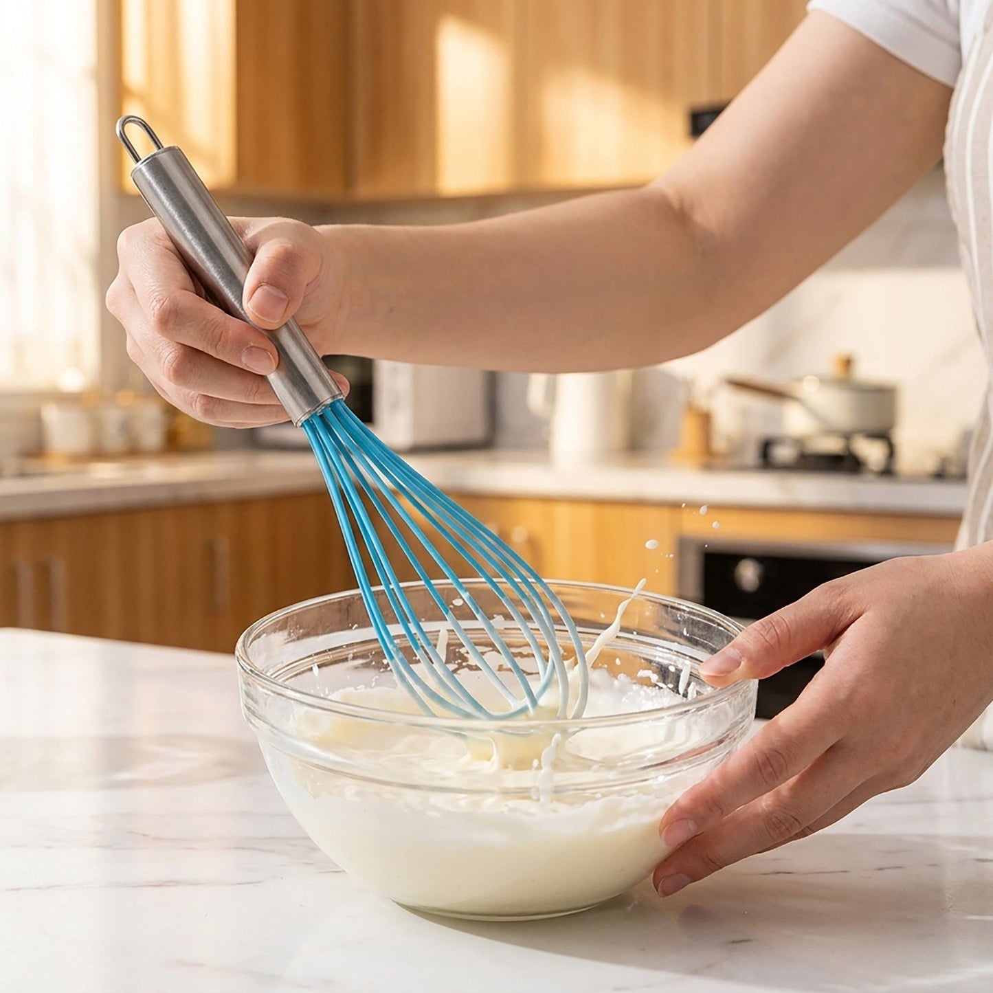 5-Piece Silicone Kitchen Utensil Set with Spatulas, Whisk and Pastry Brush
