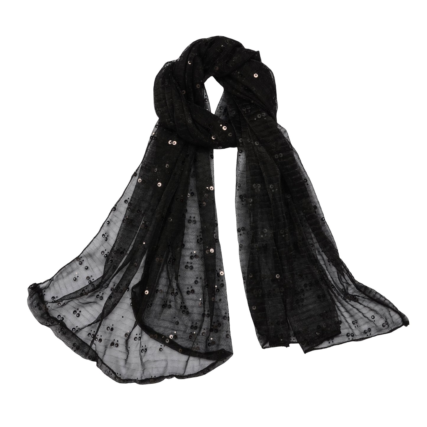 Sequin Sheer Scarf Lightweight Sparkly Shawl Wrap