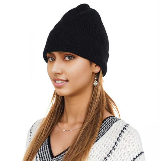 Warm Winter Knit Cuffed Beanie Cap