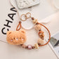 Cute Cartoon Animal Beaded Keychain Plush Toy Bag Charm Set