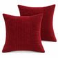 2 Pack Soft Corduroy Throw Pillow Covers 18 x 18 Inch and 12 x 20 Inch
